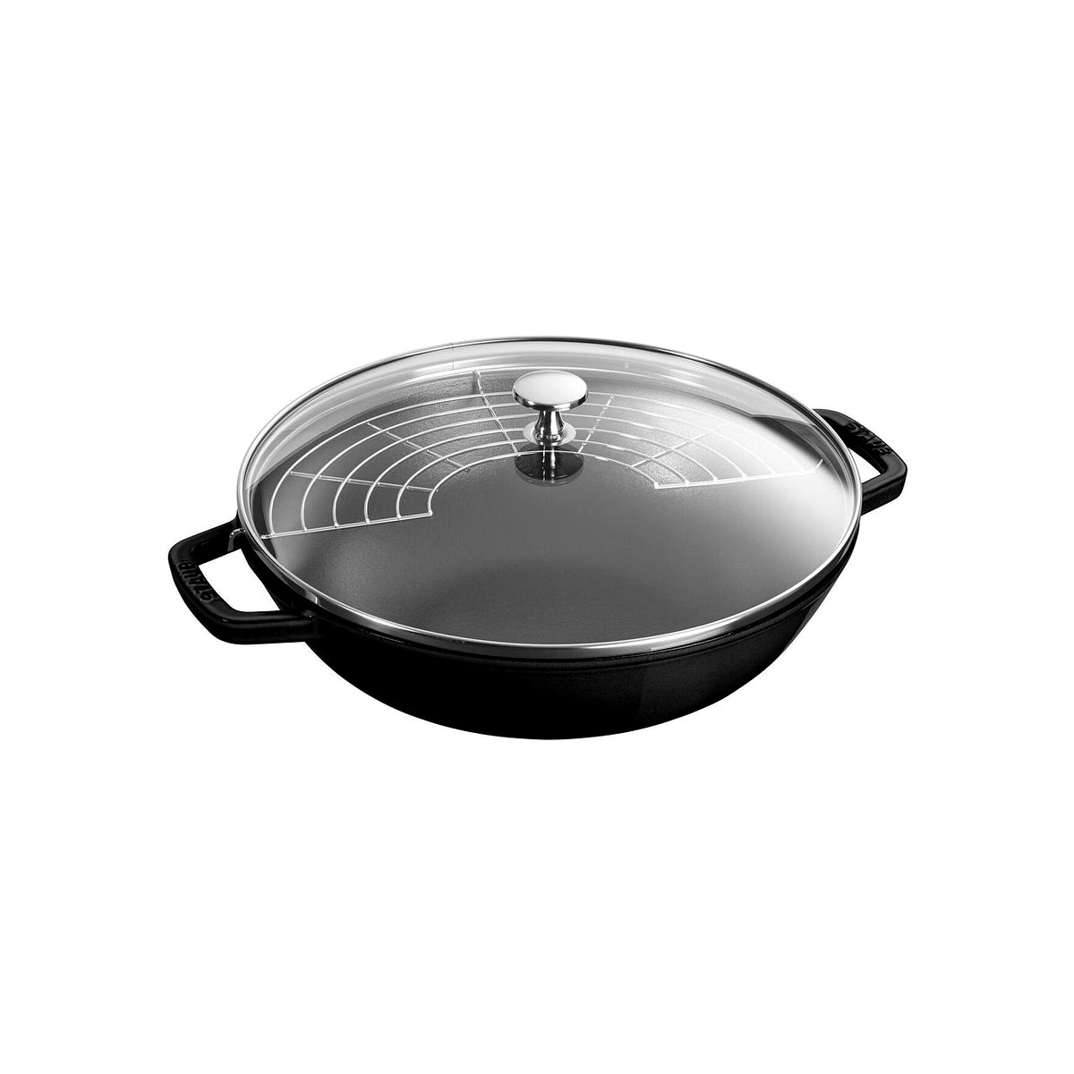 Wok Staub so sklenenou pokrievkou 30 cm, čierny