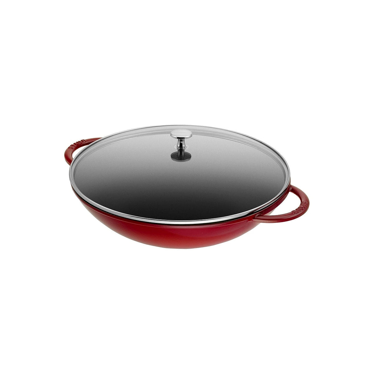 Staub Wok so sklenenou pokrievkou 37 cm, čerešňa, 1313906