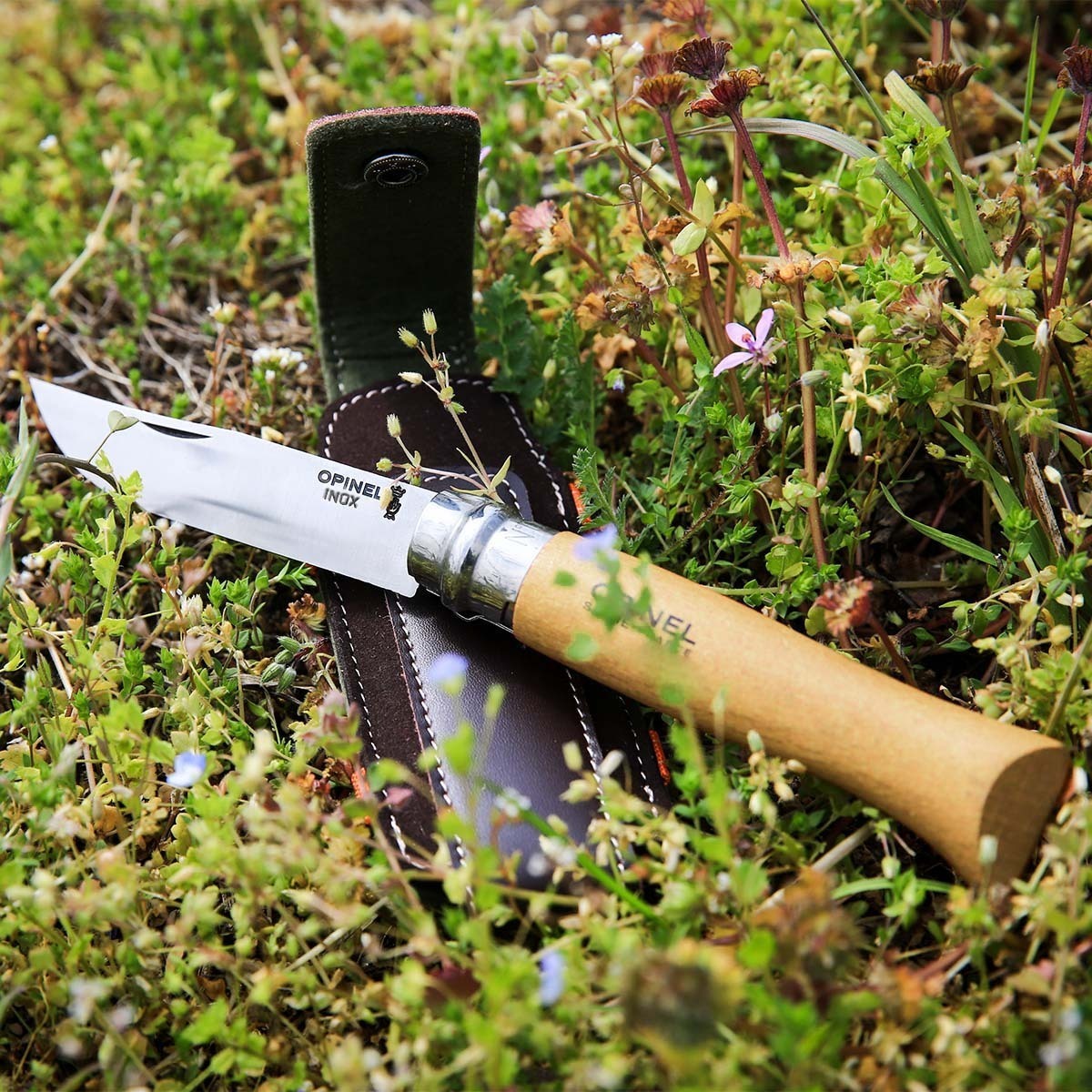 Darčekové balenie noža Opinel Inox N°08 s puzdrom, 001089