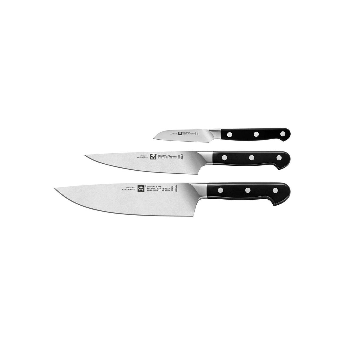 Zwilling Pro knife set 3 pcs, vegetable 9 cm, slicing 16 cm, chef's 20 cm, 38447-003