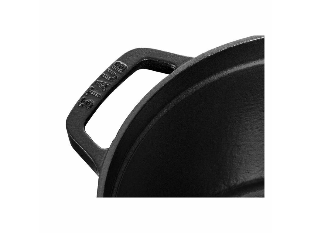 Vysoký liatinový hrniec Staub Cocotte s pokrievkou, čierny, 24 cm / 4,8 l