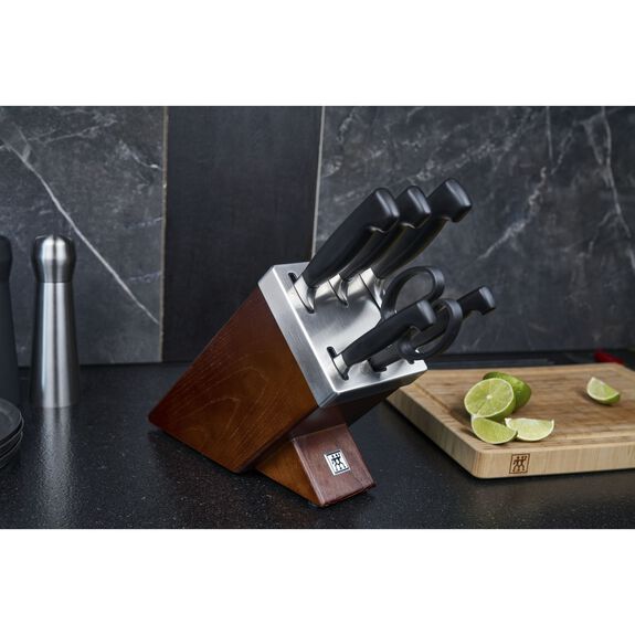 Zwilling Four Star self-sharpening knife block 7 pcs, brown, 35145-000