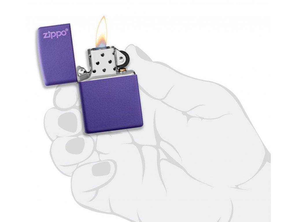 Zippo 26097 Purple Matte Zippo Logo