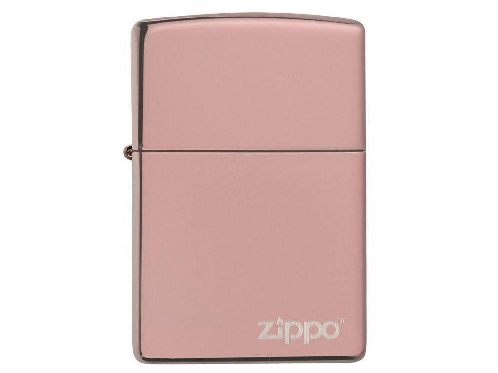 Zippo Lighter 26908 High Polish Rose Gold Zippo Logo