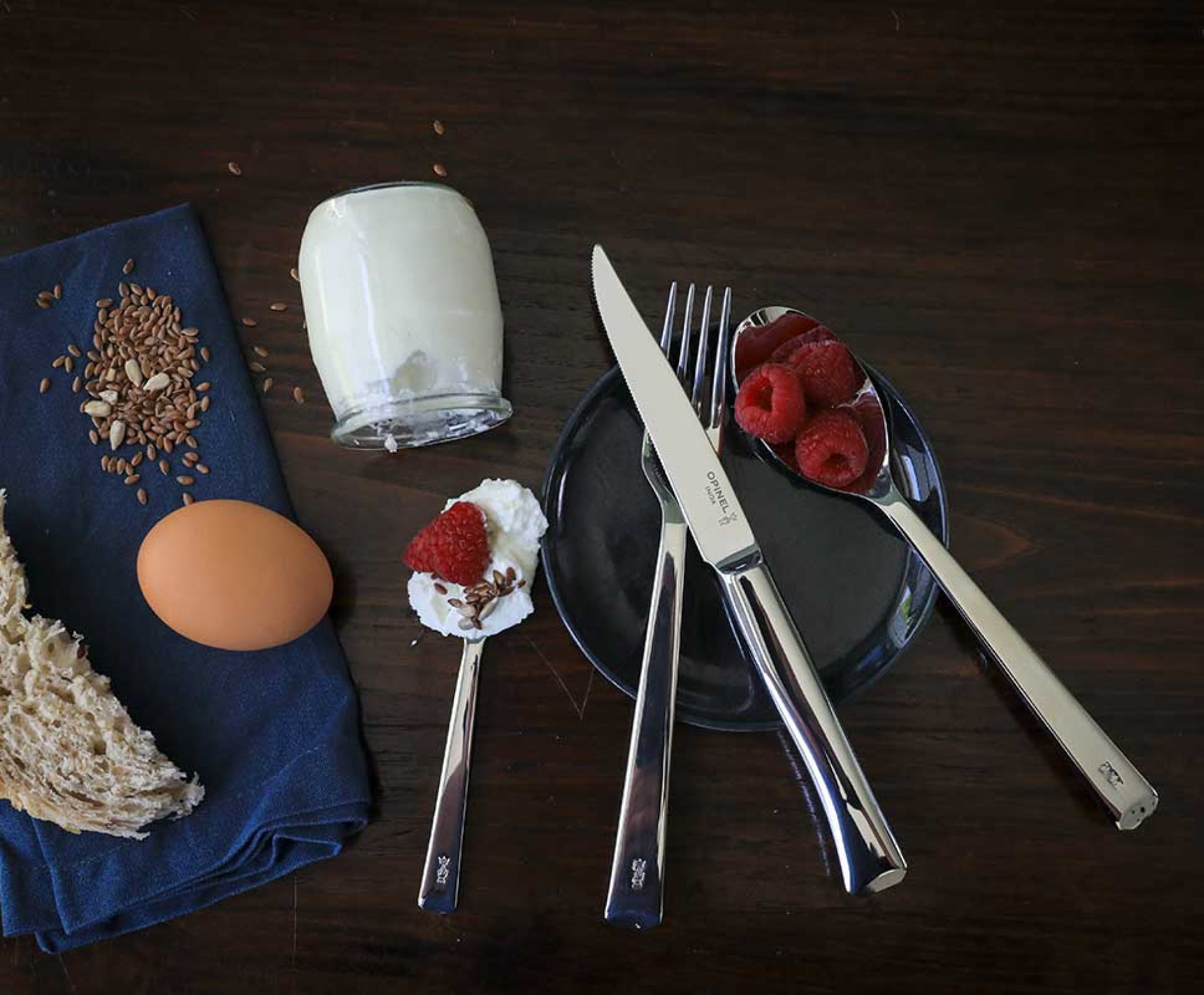 Opinel Perpétue sada 4 polievkových lyžíc, nerezová oceľ, 002450