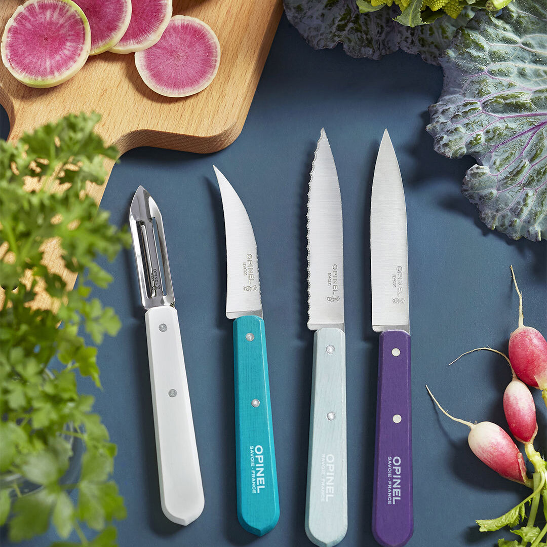 Opinel Les Essentiels Art Déco sada nožů a škrabky 4 ks, 001939