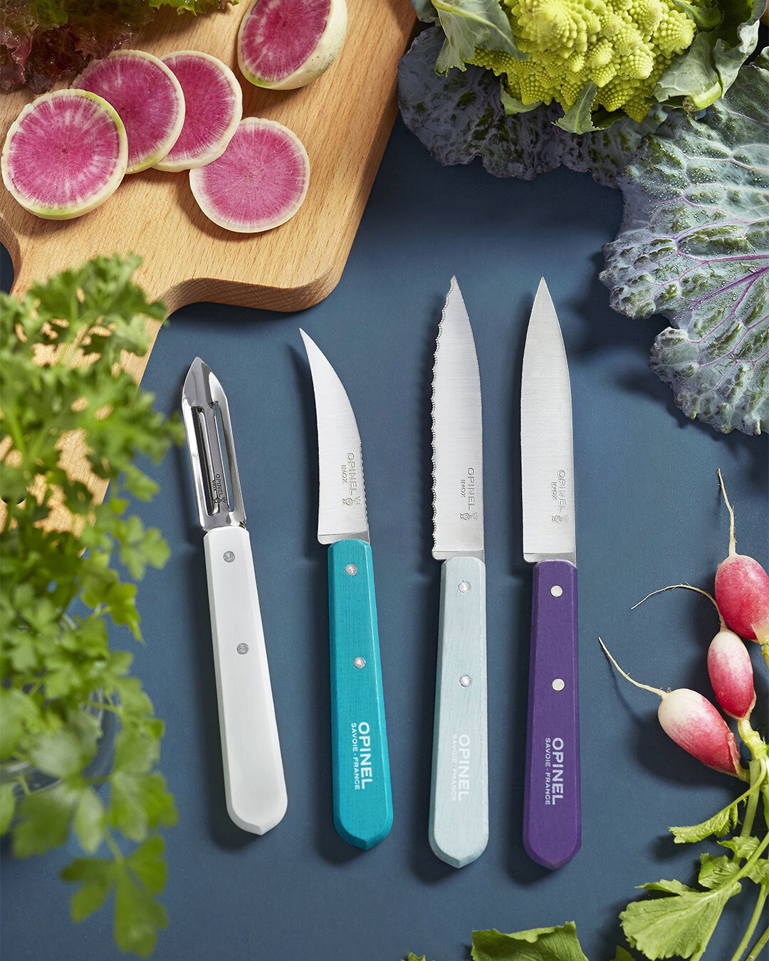 Opinel Les Essentiels Art Déco knife and scraper set 4 pcs, 001939