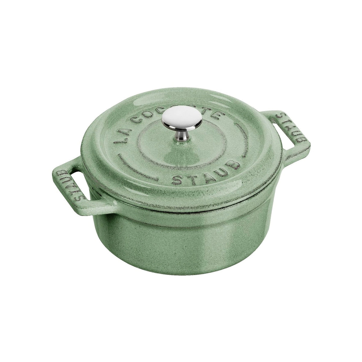 Staub Cocotte Mini hrnec kulatý 10 cm/0,25 l šalvějově zelená, 11010115