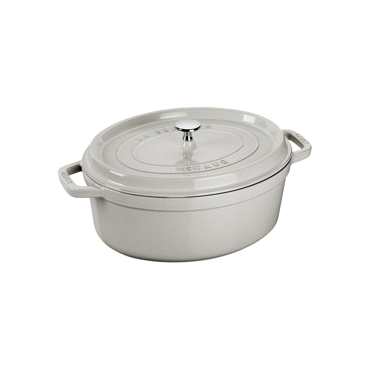 Staub Cocotte hrnec oválný 31 cm/ 5,5 l bílá lanýžová, 11031107