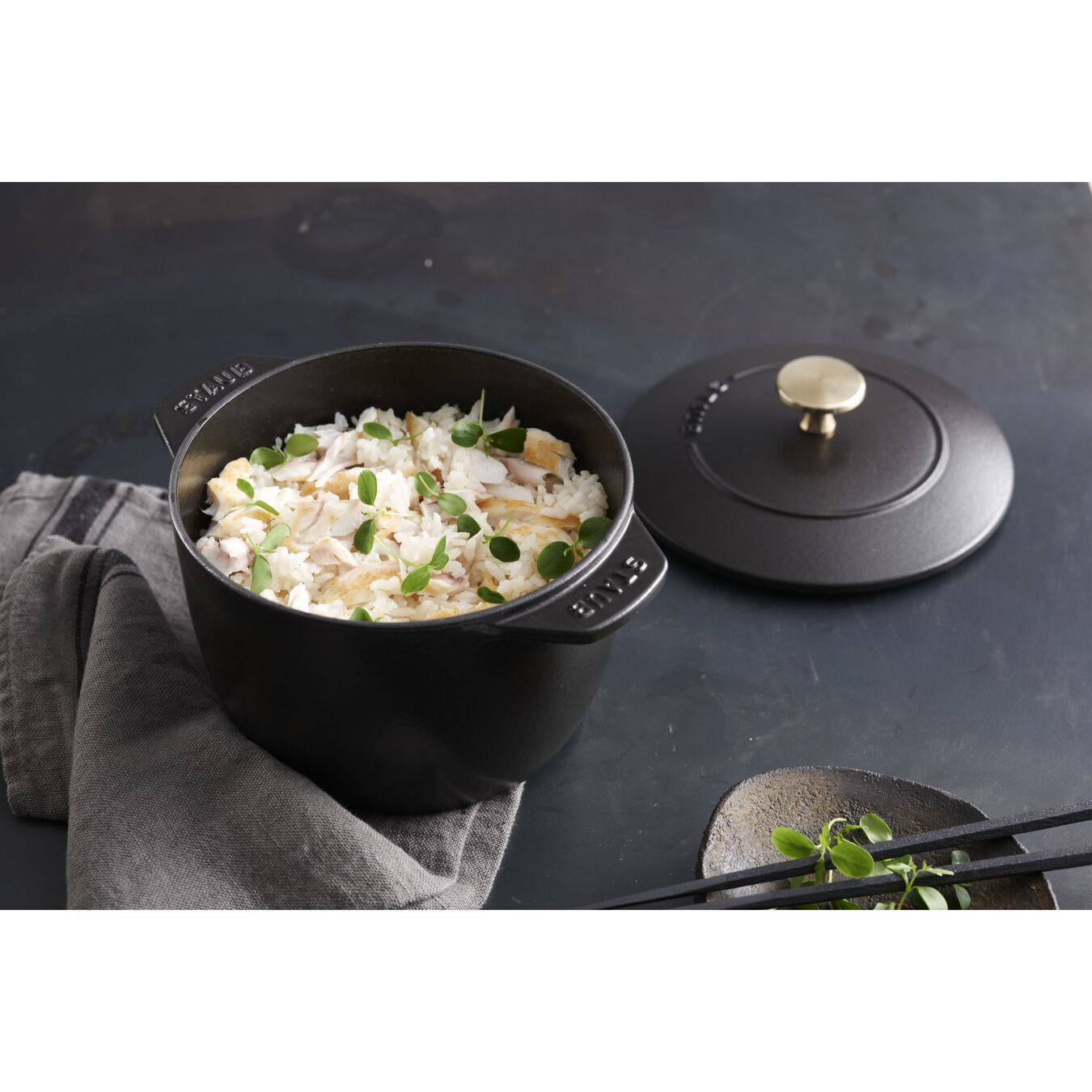 Staub Cocotte hrnec na rýži 16 cm/1,5 l černý, 11721625