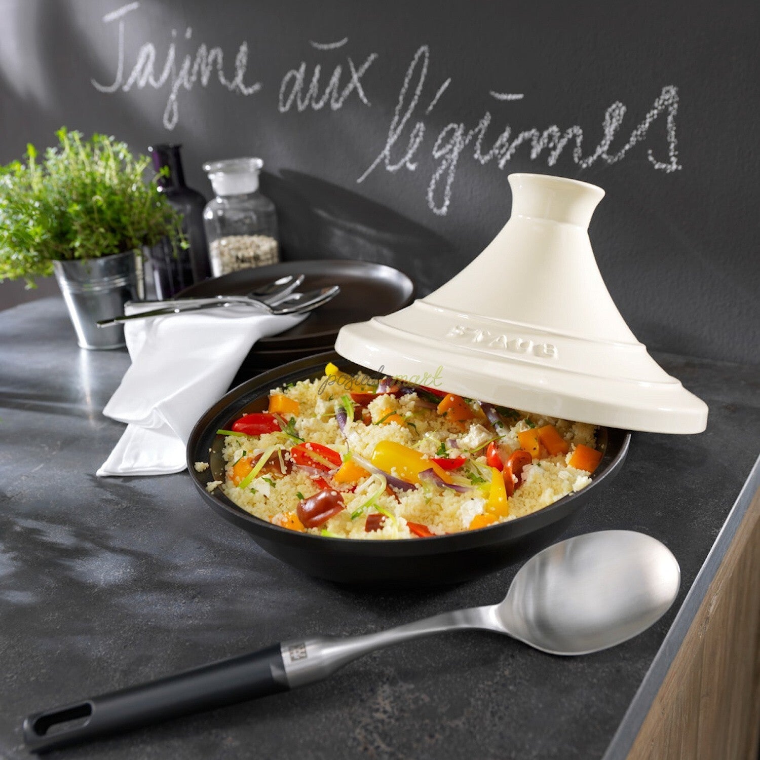 Staub Tajine 28 cm/2 l čierna/krémová, 1302823