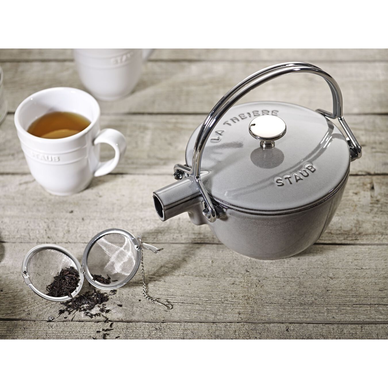 Staub liatinový čajník 21 cm/1,15 l sivý, 1650018