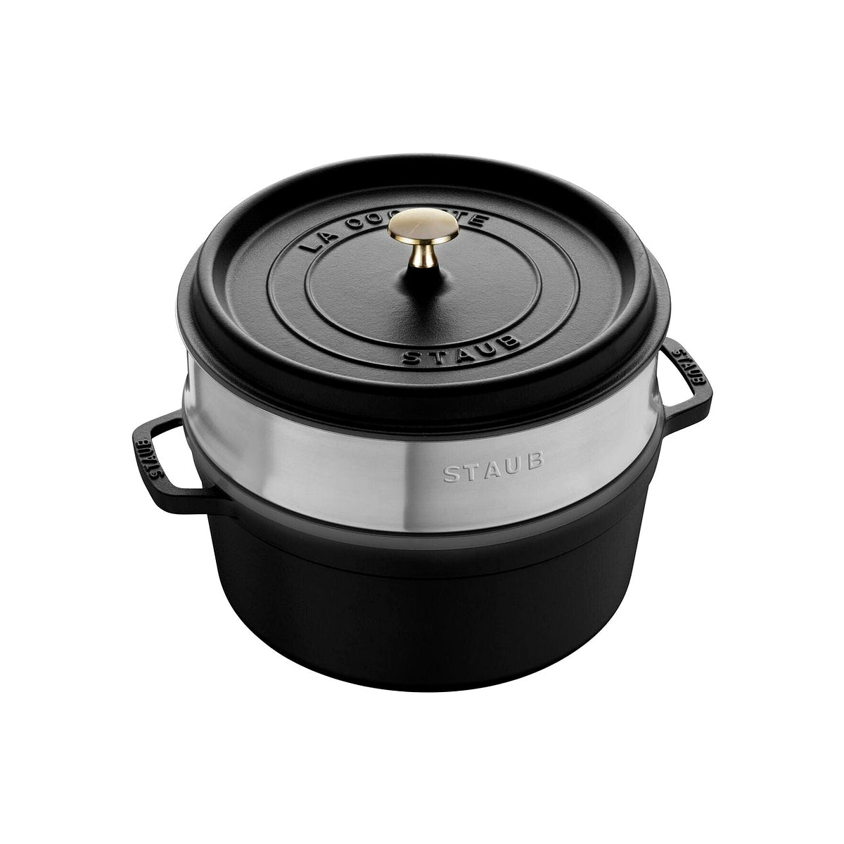 Staub Cocotte hrnec kulatý s napařovací vložkou, 24 cm/3,7 l černý, 13242423