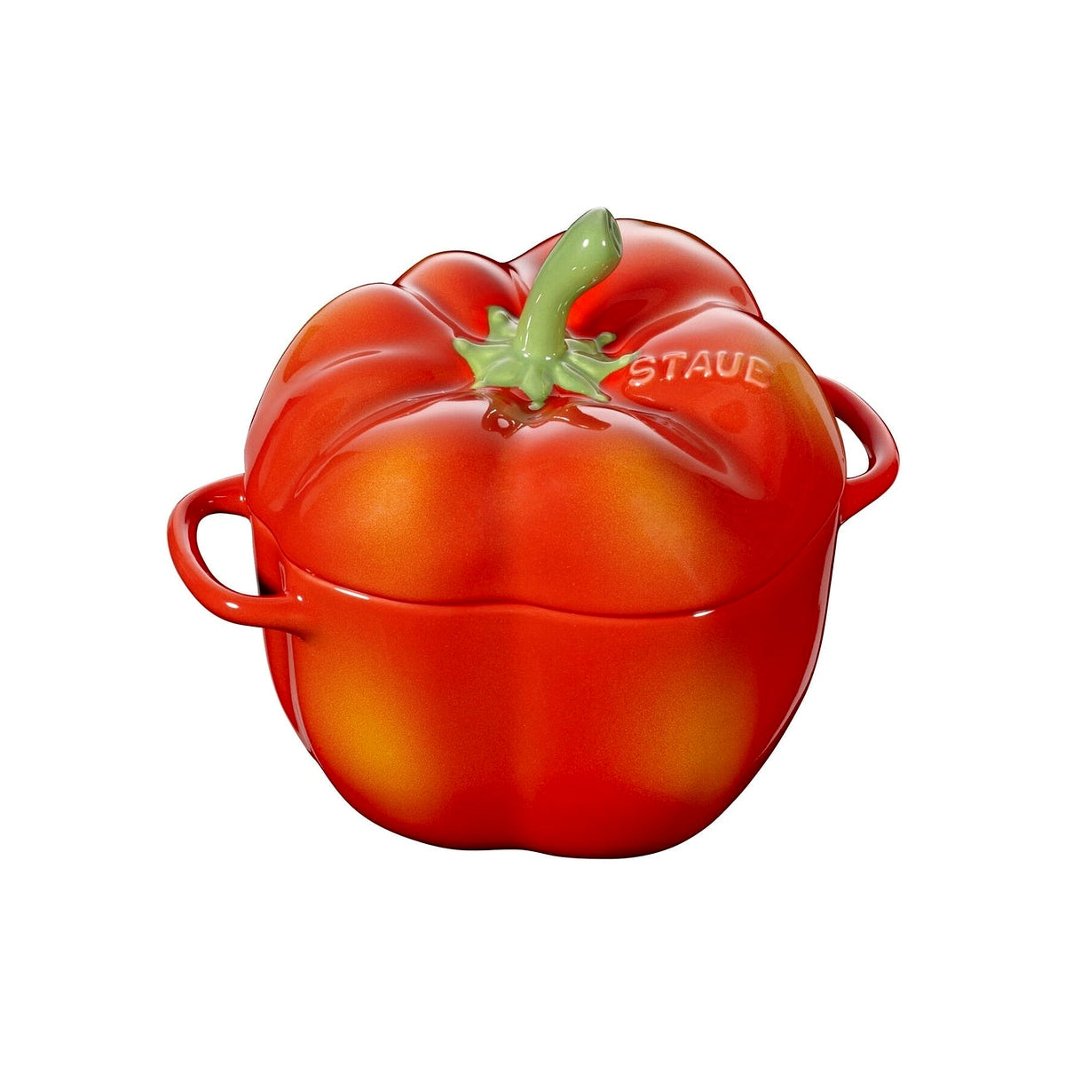Staub Cocotte keramická zapekacia misa v tvare papriky 12 cm/0,47 l, oranžovo-červená, 40500-325