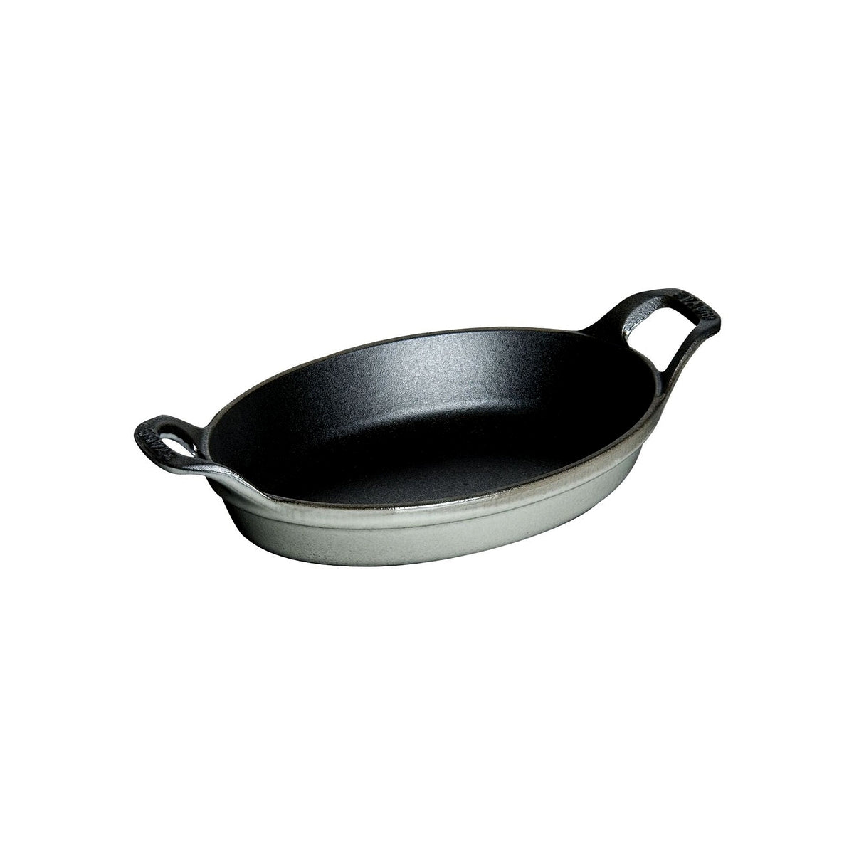 Staub Mini cast iron baking dish oval 15 cm, grey, 40509-545