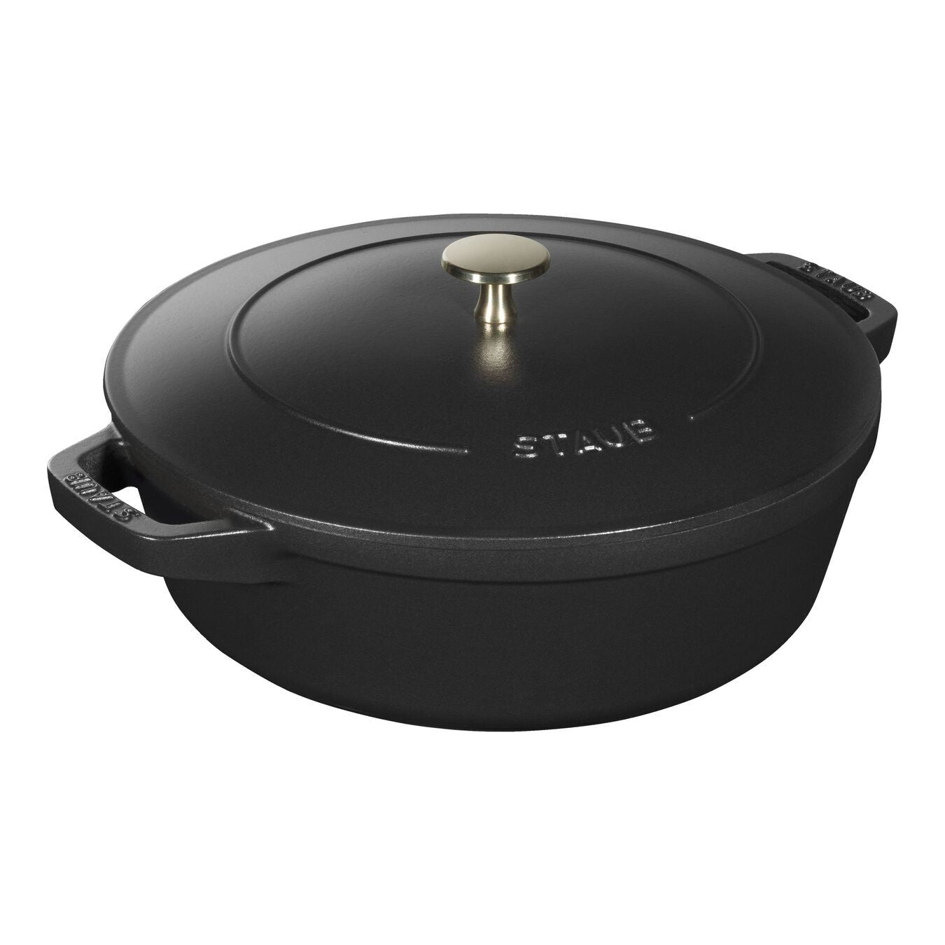 Staub Cocotte 2 dílná sada litinového hrnce a pánve 24 cm, černá, 14562423