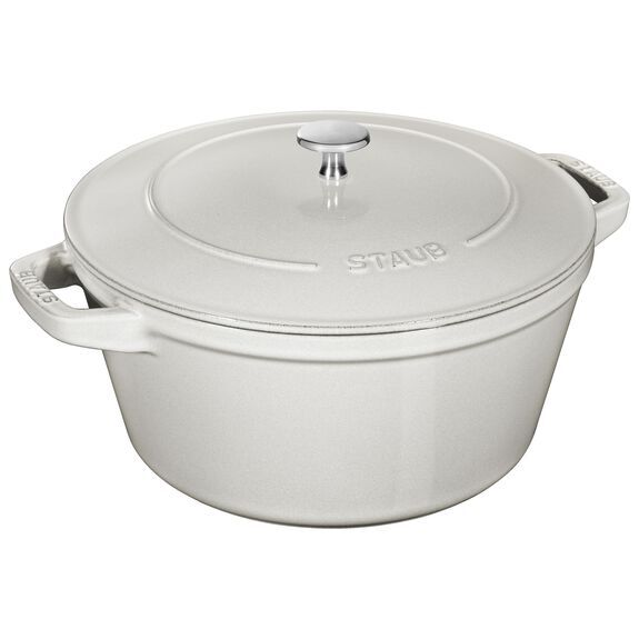 Staub Cocotte 2-piece cast iron pot and pan set 24 cm, white truffle, 145624107