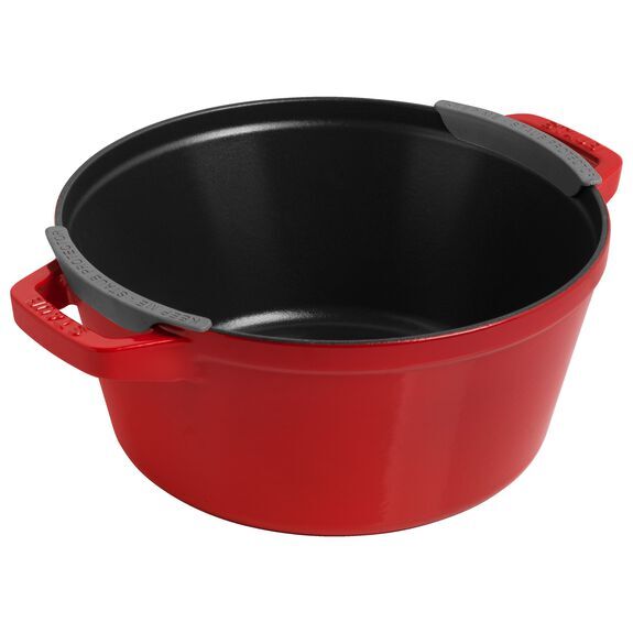 Staub Cocotte 2-dielna sada liatinových hrncov a panvíc 24 cm, čerešňa, 14562406