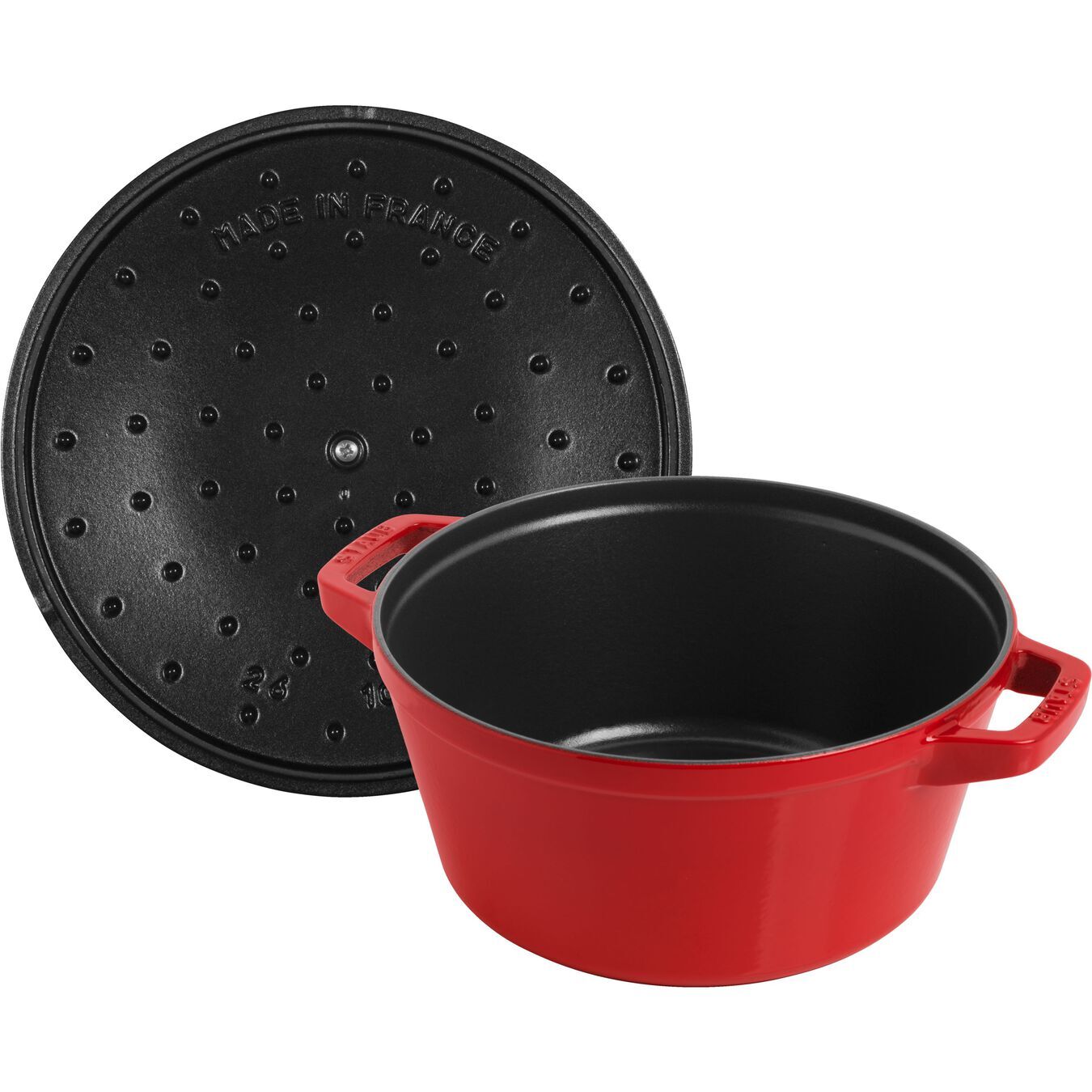 Staub Cocotte 2-dielna sada liatinových hrncov a panvíc 24 cm, čerešňa, 14562406