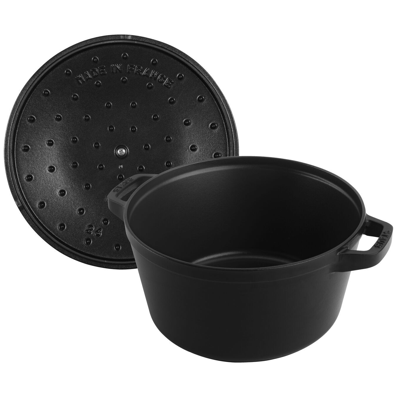 Staub Cocotte 3 dílná sada litinového hrnce, pánve a pekáče 24 cm, černá, 40508-386