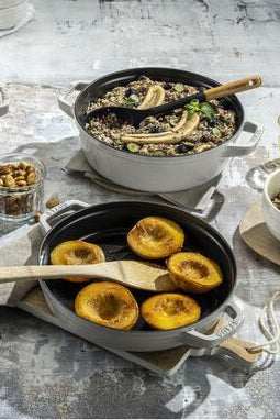 Staub Cocotte 3 dílná sada litinového hrnce, pánve a pekáče 24 cm, bílá lanýžová, 40508-388