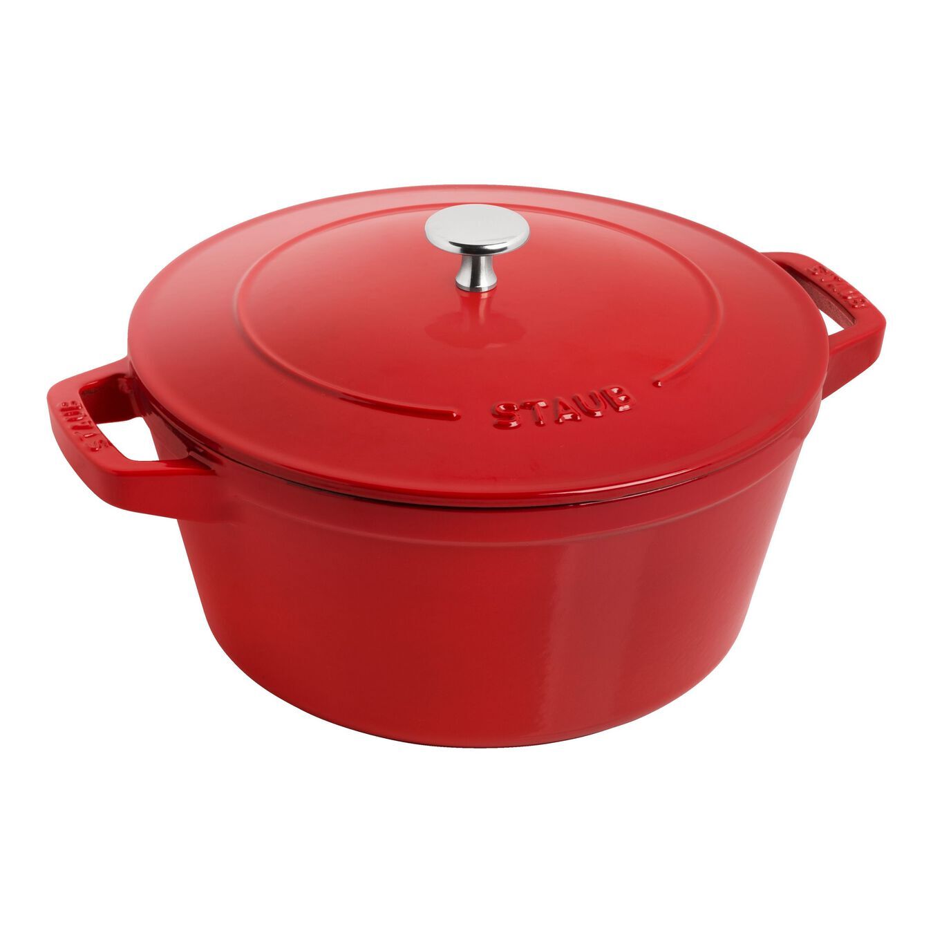 Staub Cocotte 3 dílná sada litinového hrnce, pánve a pekáče 24 cm, višňová, 40508-387