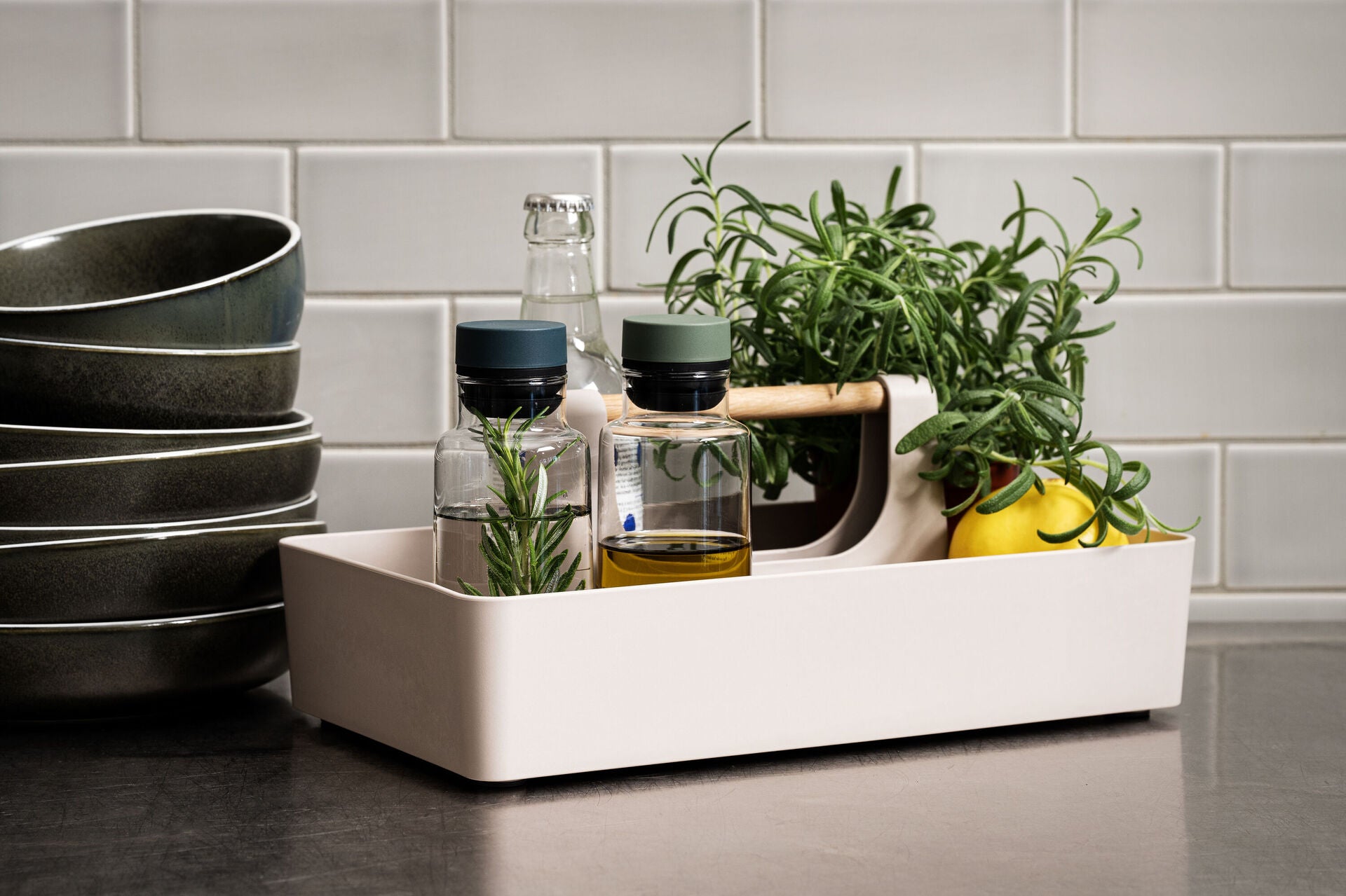 Kuchynský úložný box CrushGrind Basel, biely, 086010-0011