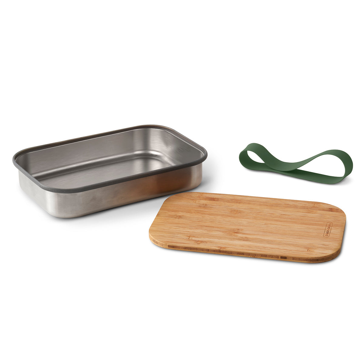 Black+Blum snack box with bamboo lid 0,9 l, olive, BAM-SB010