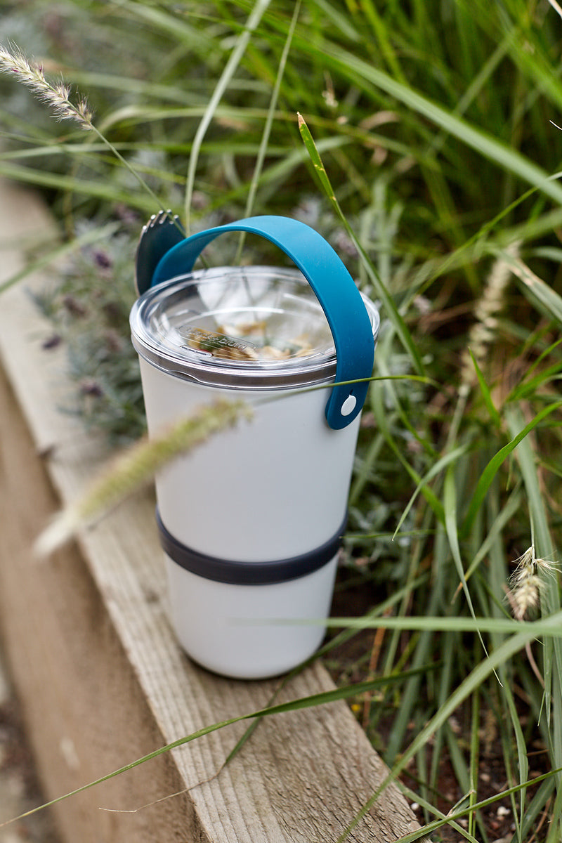 Black+Blum Original dvojdielna nádoba na desiatu s lyžičkou 0,9 l, oceán, BAO-BP005