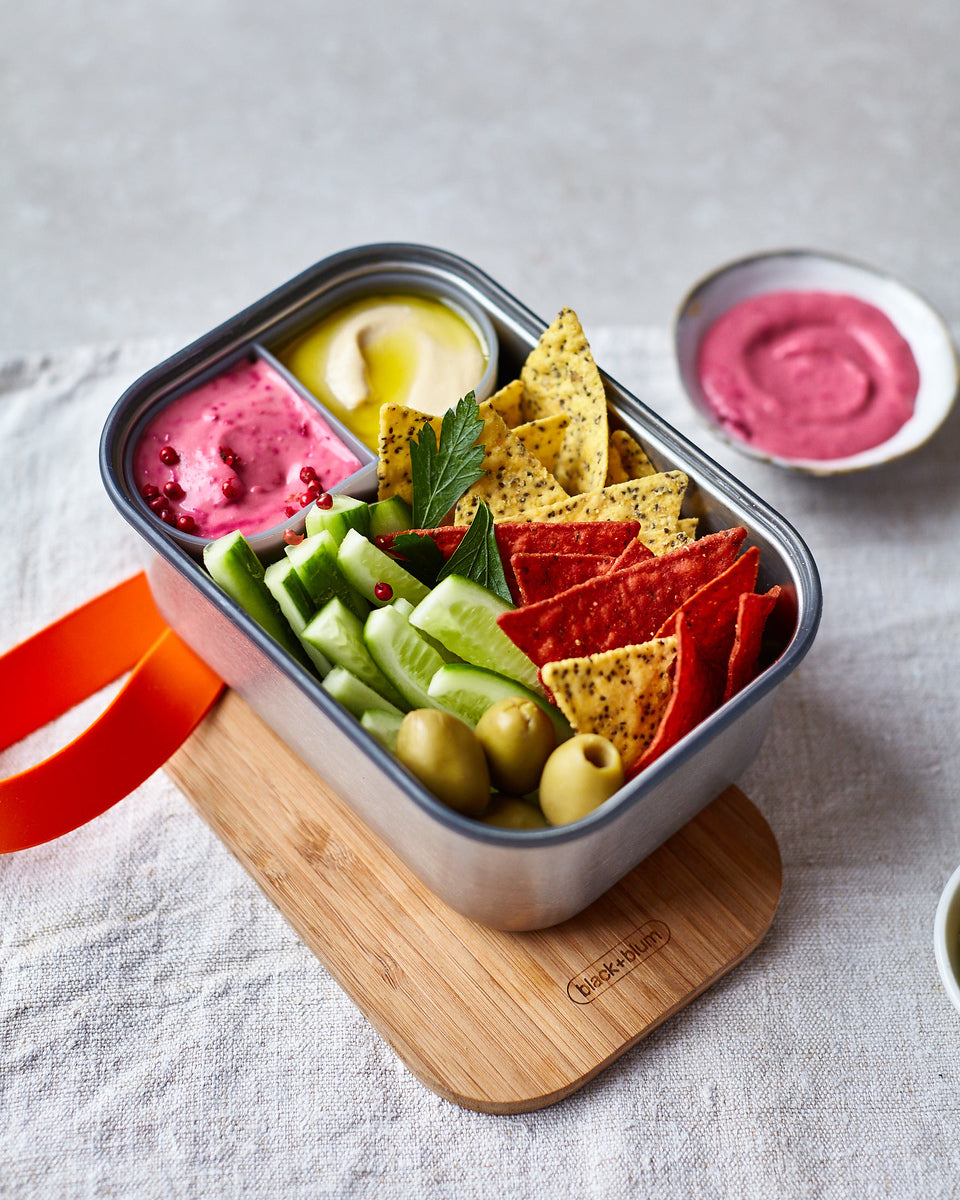 Black+Blum snack box with bamboo lid 1,25 l, orange, BAM-SB-L003