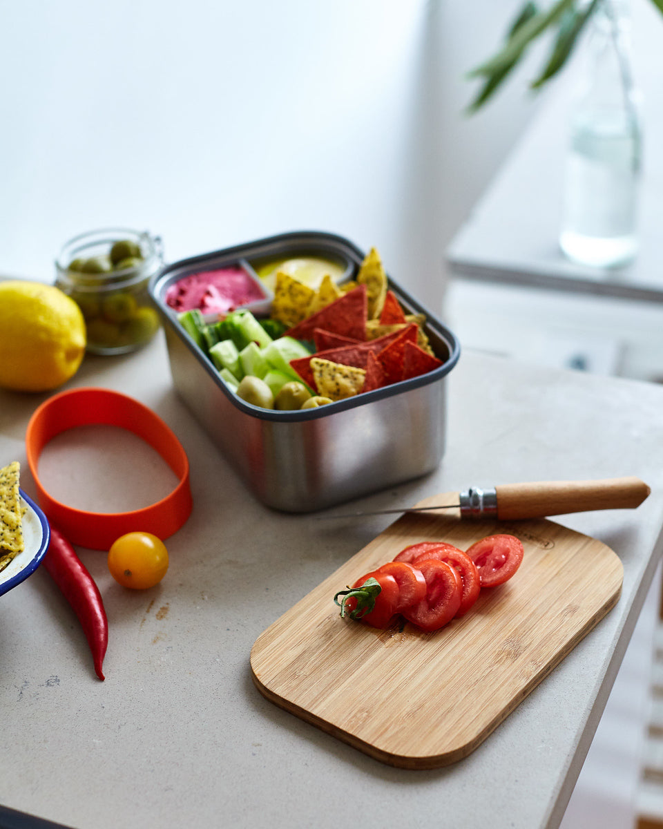 Black+Blum snack box with bamboo lid 1,25 l, orange, BAM-SB-L003