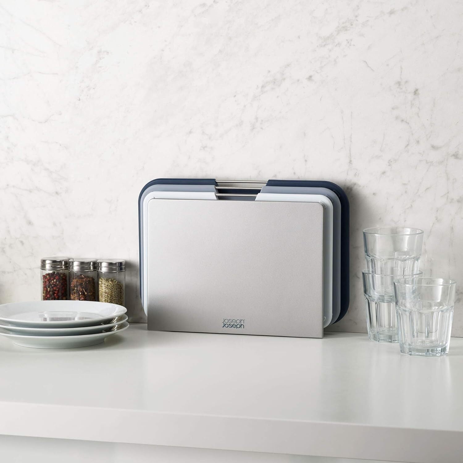 Joseph Joseph Nest set of stand with cutting boards 26 x 35,5 cm, grey, 60147