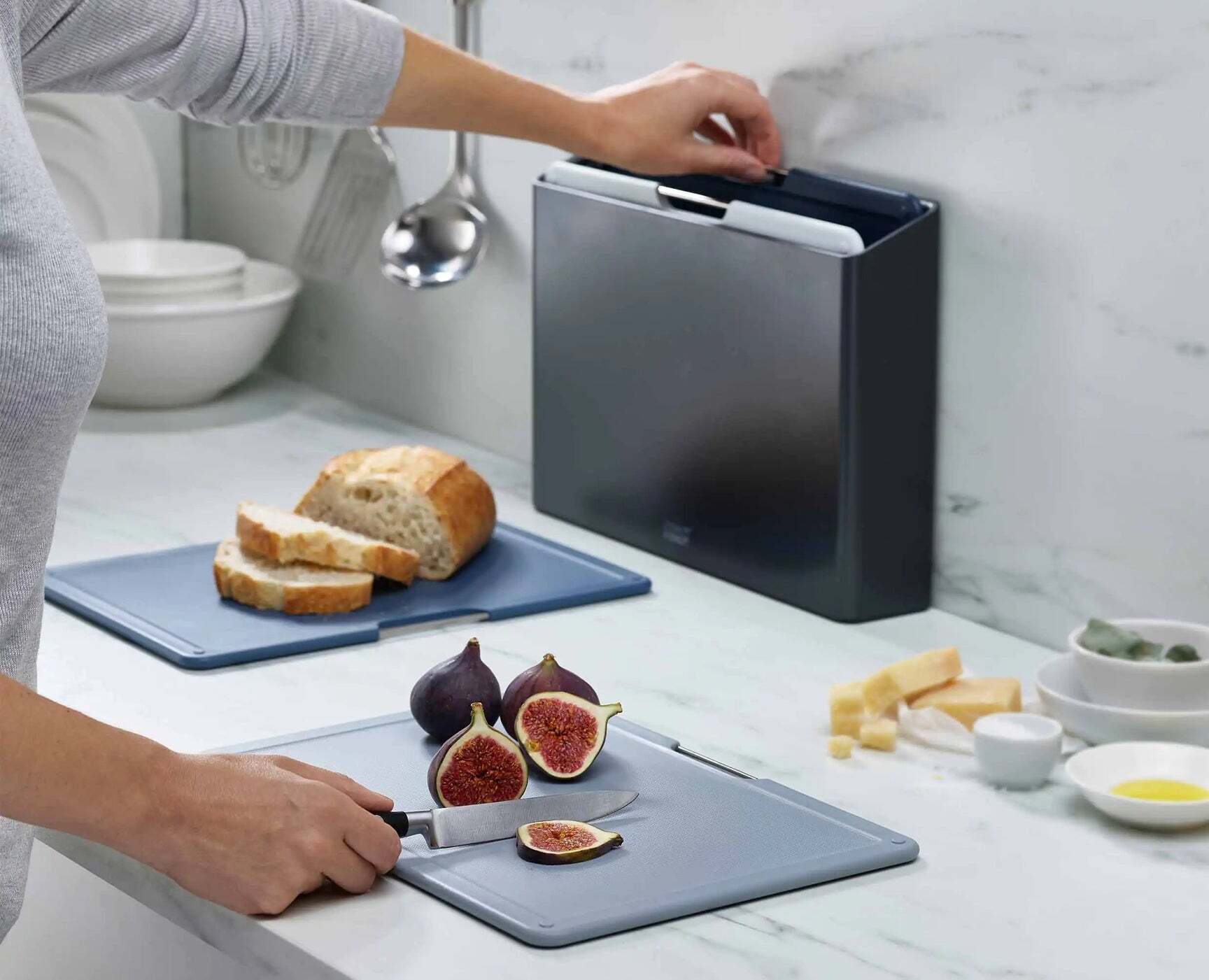 Joseph Joseph Folio set with 24 x 34 cm cutting boards, grey, 60184