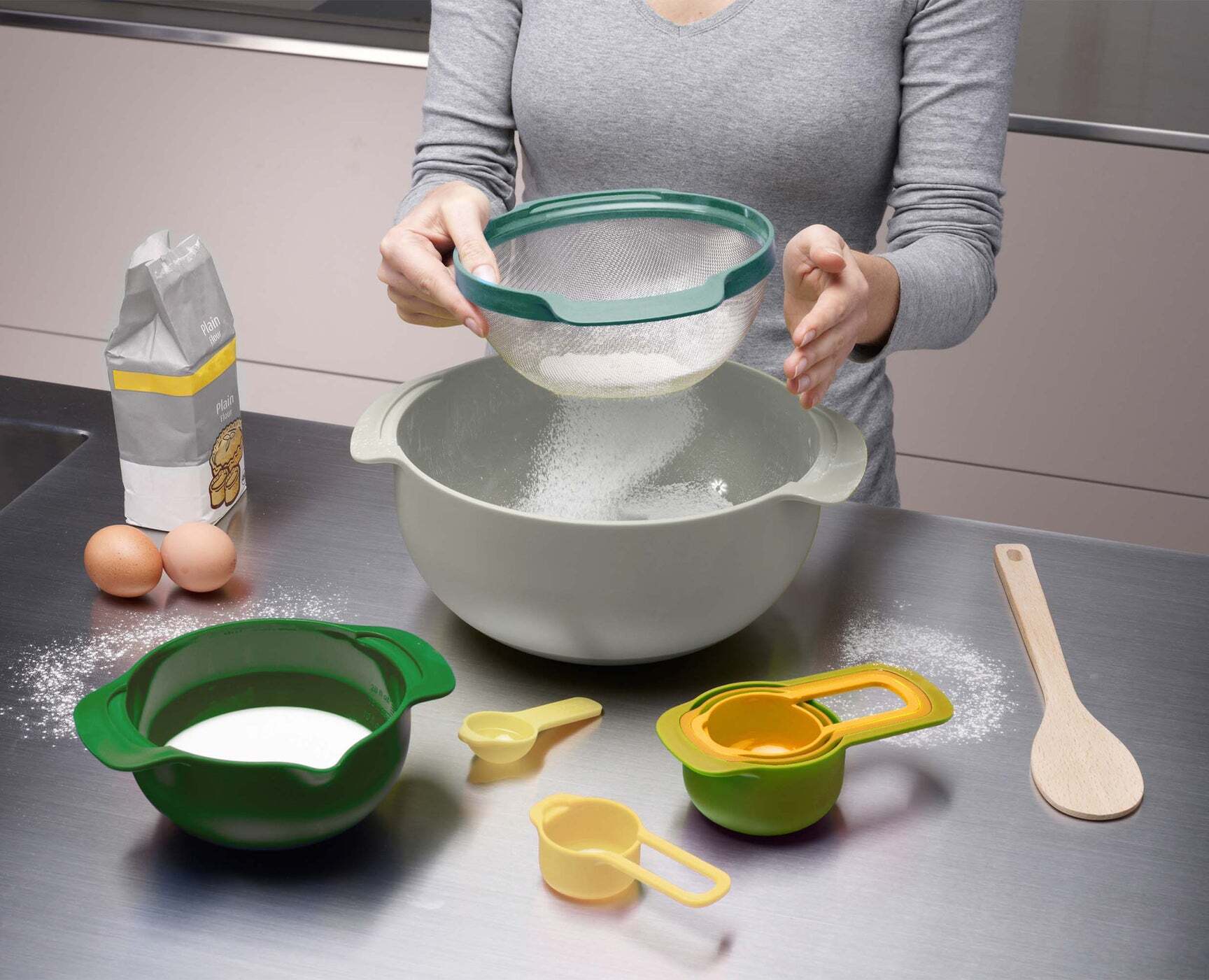 Joseph Joseph Nest Opal stackable bowl and measuring cup set, 40076