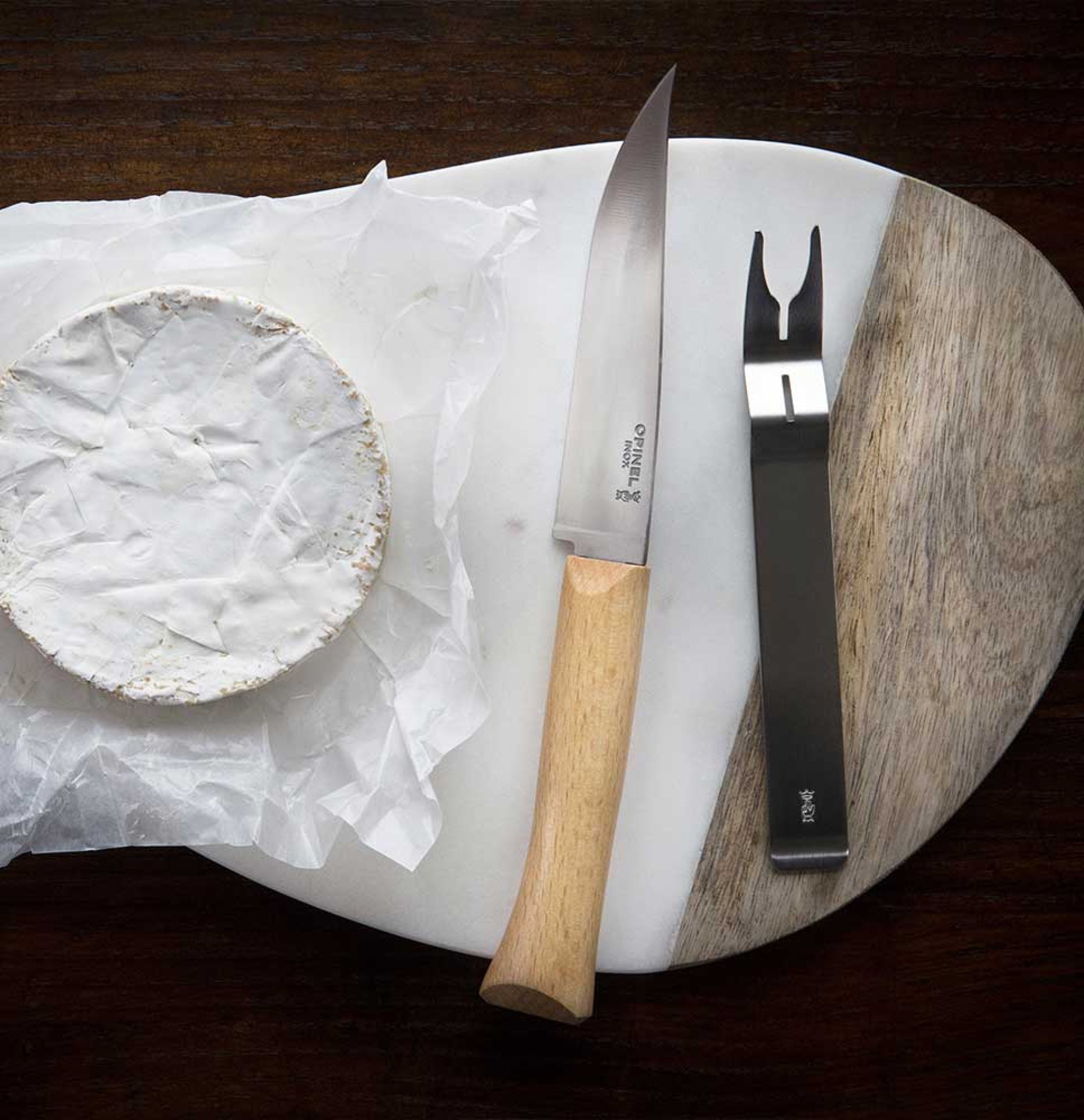 Súprava noža a vidličky na syr Opinel 12,5 cm, 001834