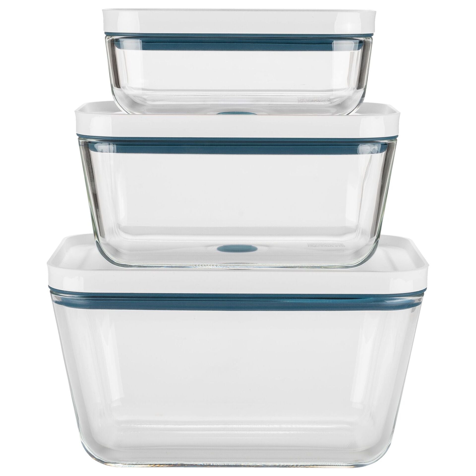 Zwilling Fresh & Save sada vakuovacích dóz na potraviny, skleněná, 3 ks, mořská modř, 1025985