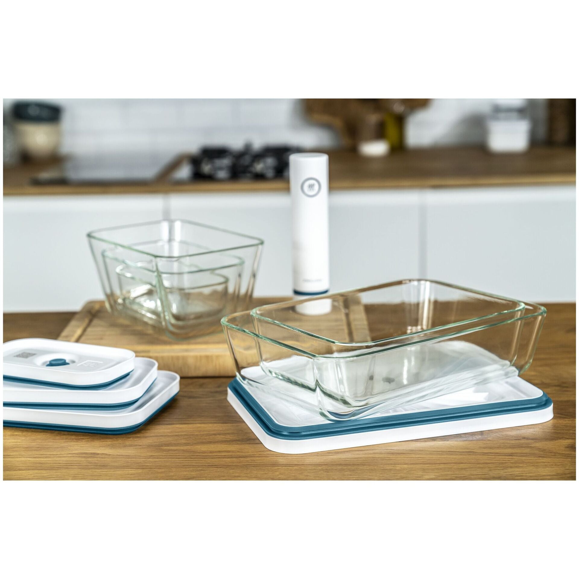 Zwilling Fresh & Save set of vacuum food jars, glass, 3 pcs, sea blue, 1025985
