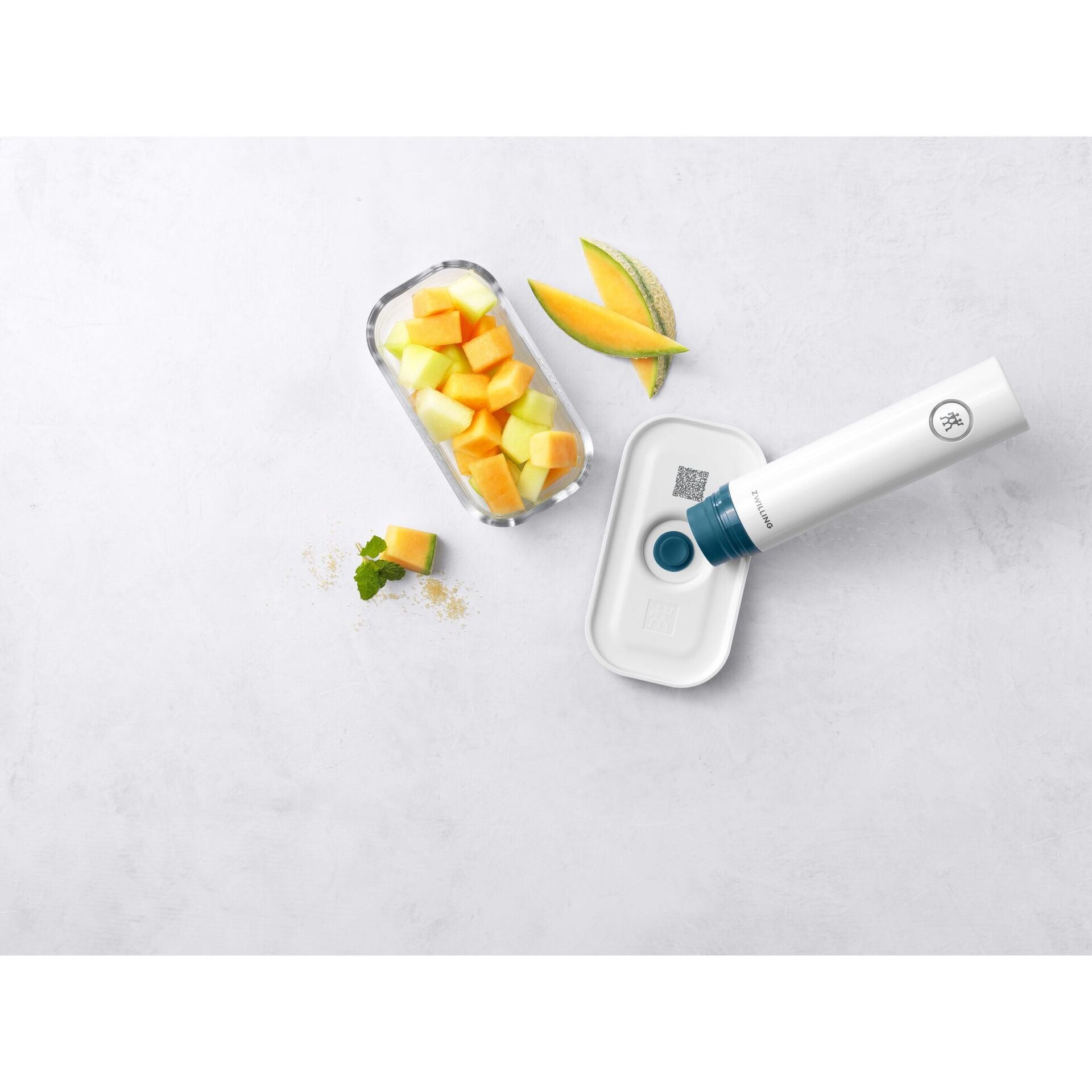 Vákuová dóza na potraviny Zwilling Fresh & Save, sklo S 0,35 l, morská modrá, 36801-301