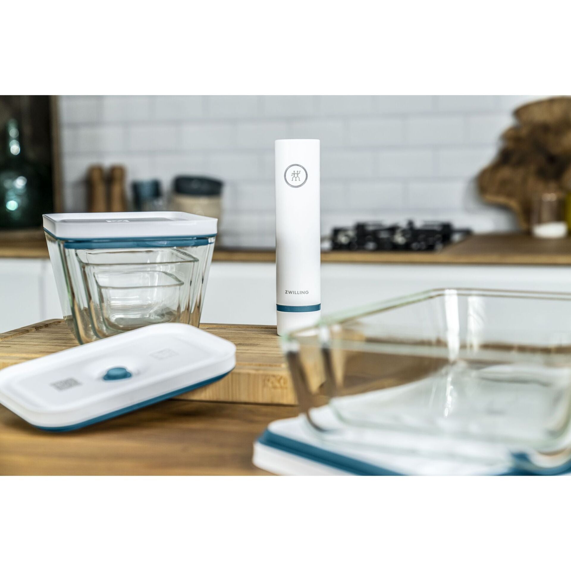 Vákuová dóza na potraviny Zwilling Fresh & Save, sklo S 0,35 l, morská modrá, 36801-301