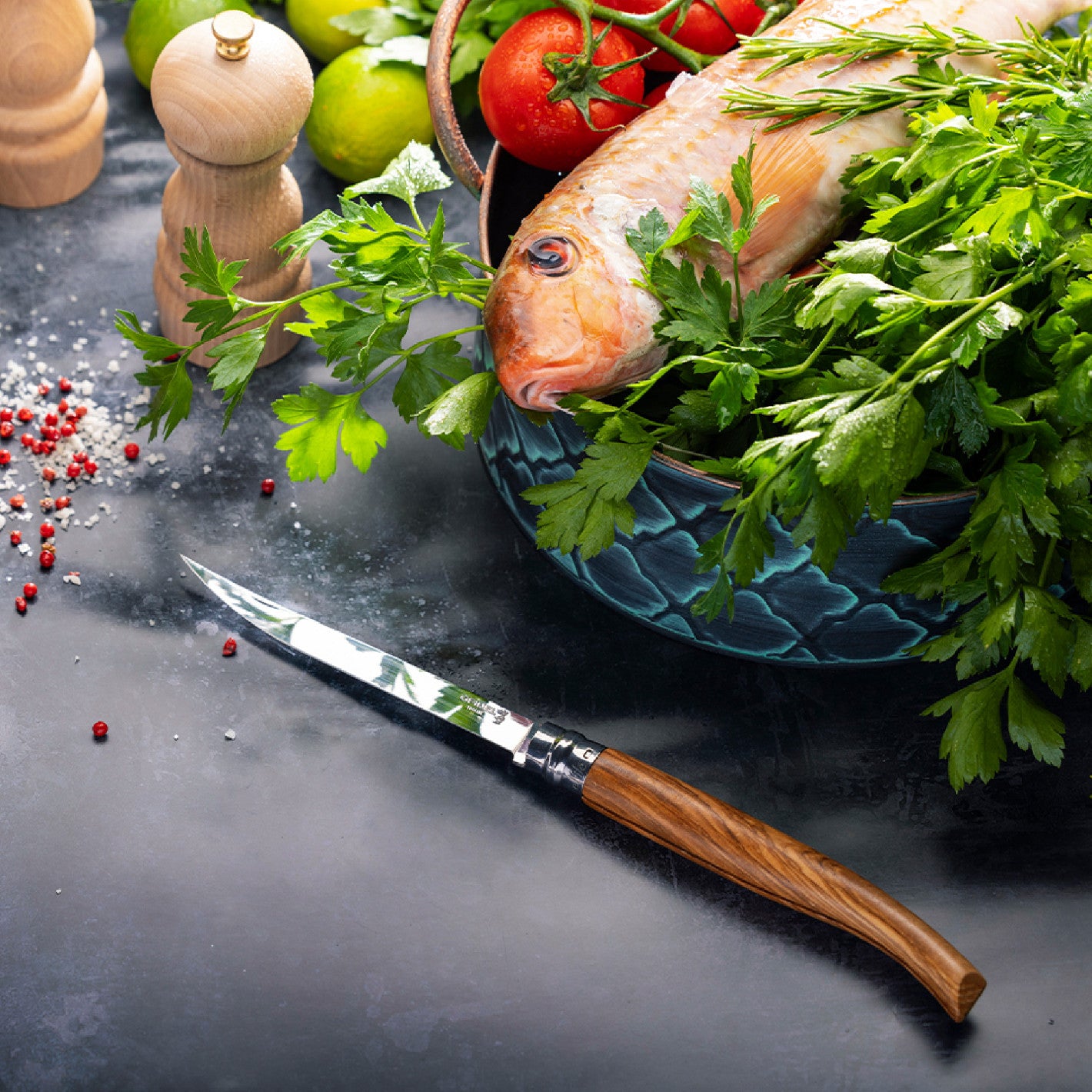 Zatvárací nôž Opinel Effilé Olive N°15 15 cm, 002608