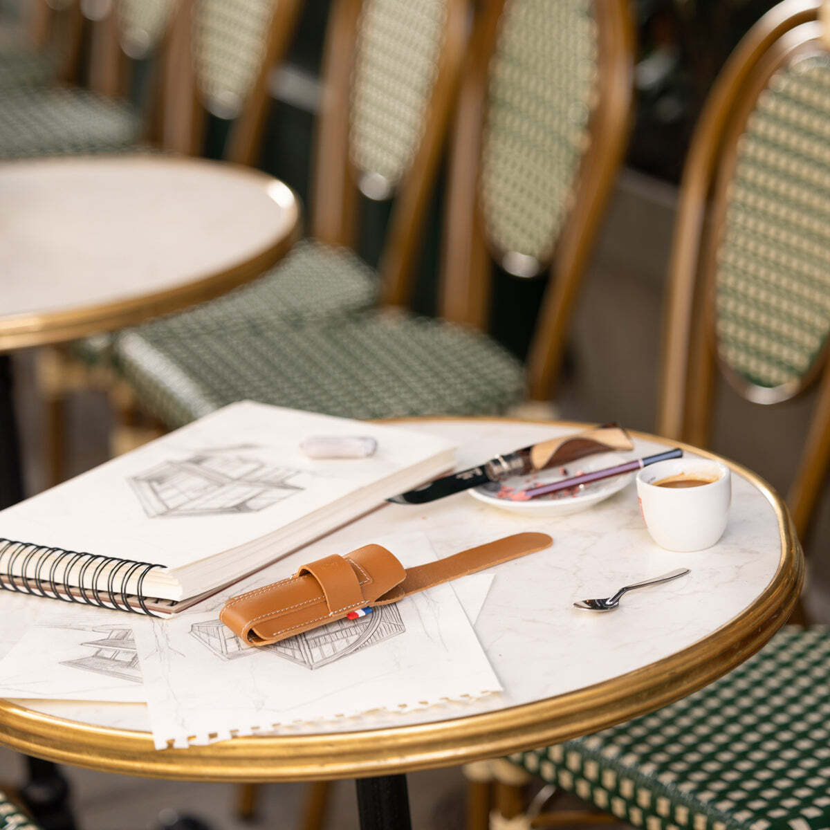 Kožené puzdro na nôž Opinel France, hnedé, 002549